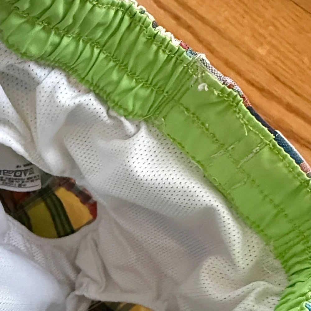 Gap Kids Madras Patchwork Swim Trunks Boys 4 Lined Board Shorts Beach